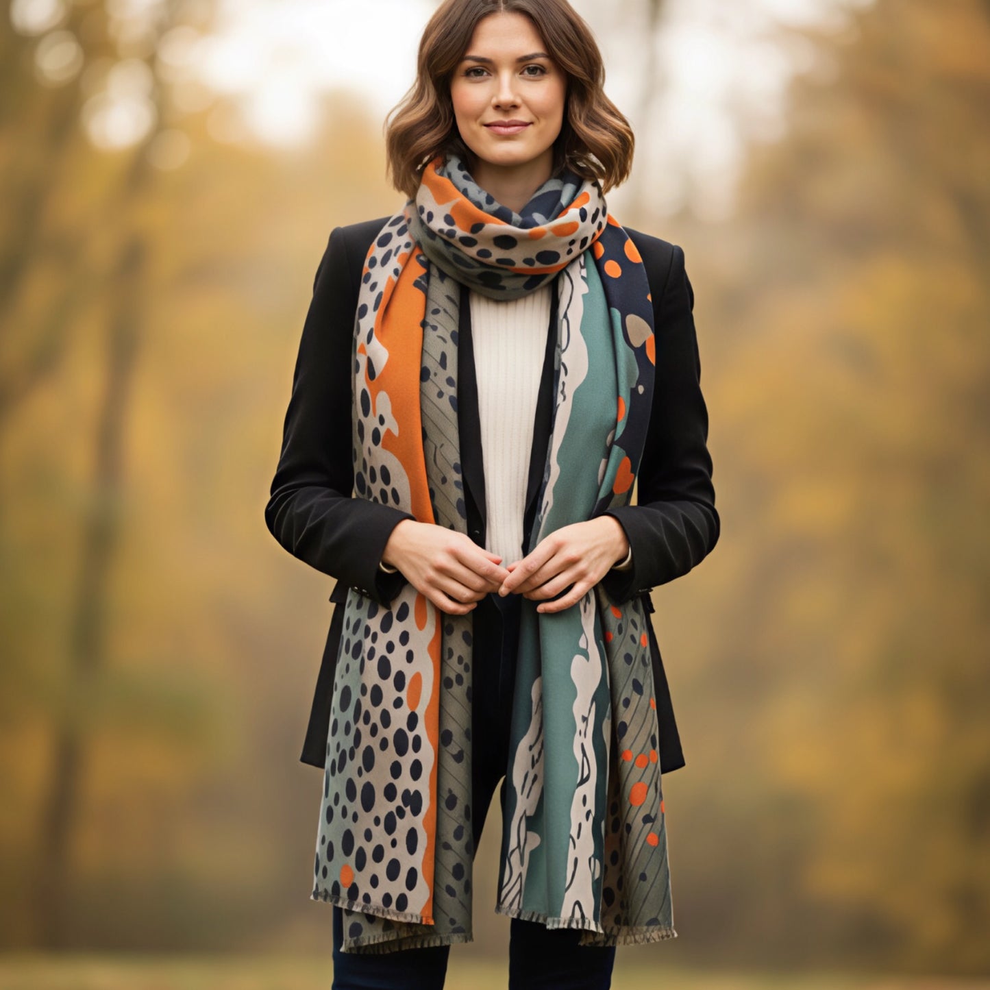Orange Teal Scarf
