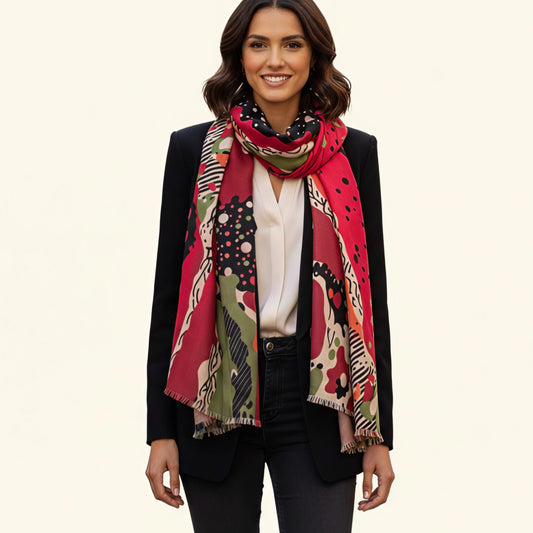 Red Black Scarf