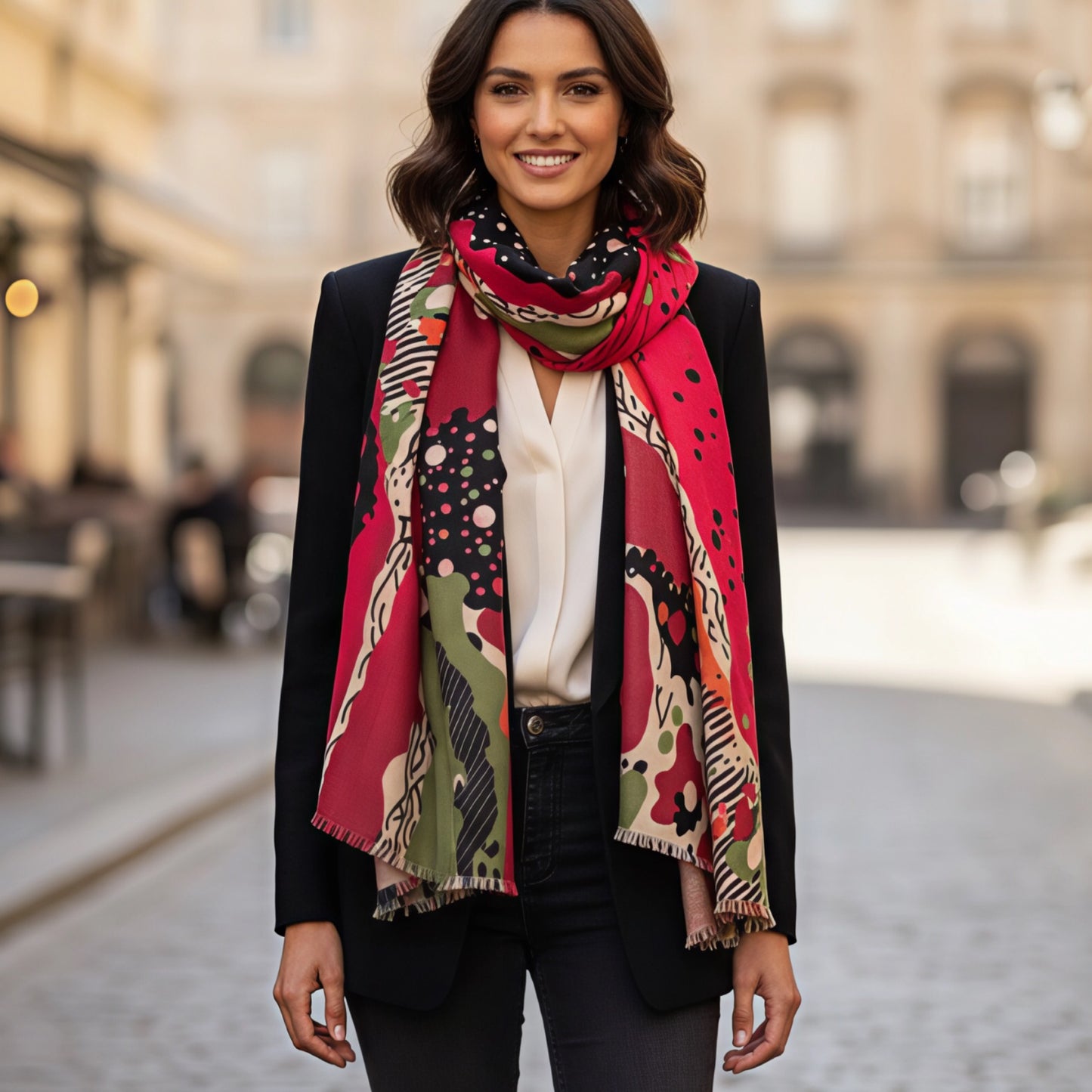 Red Black Scarf