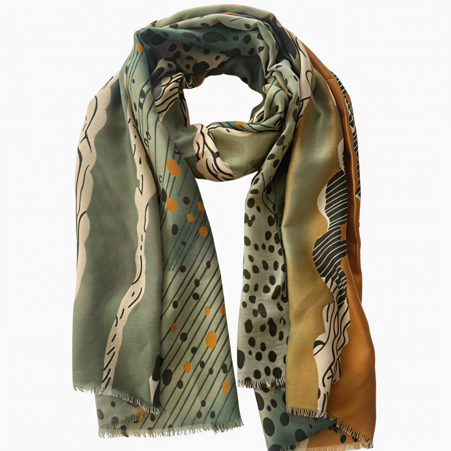 Sage Green Rust Scarf