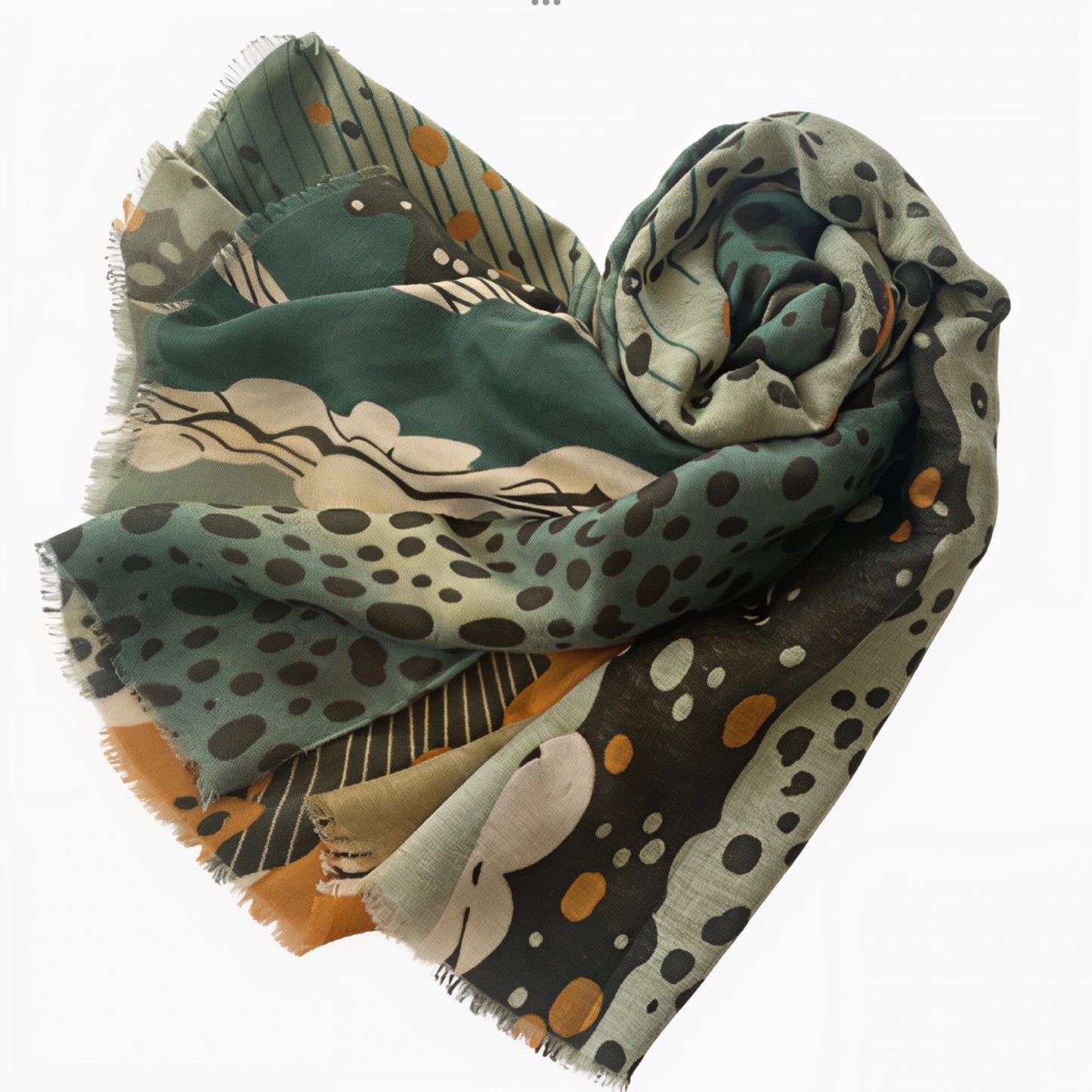 Sage Green Rust Scarf