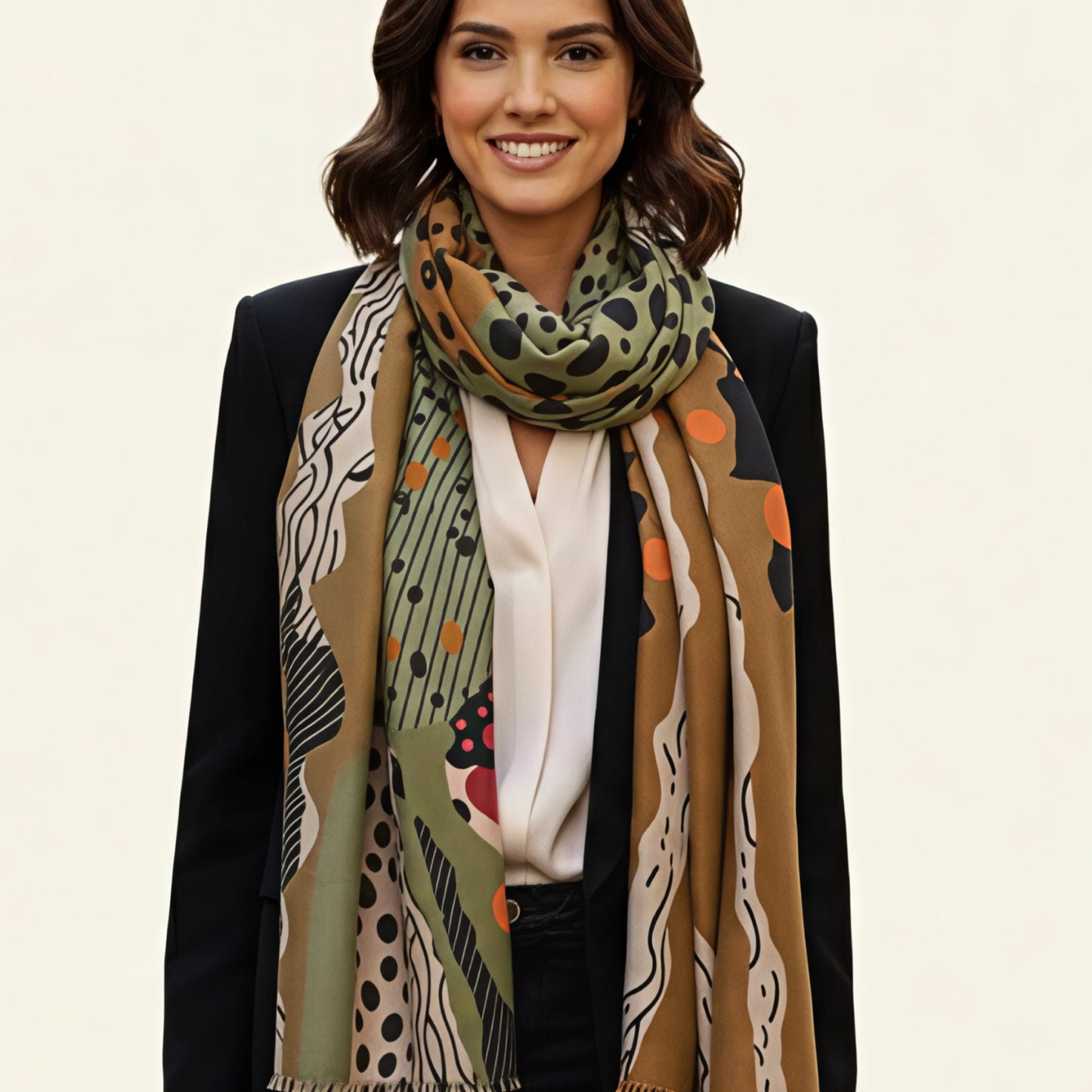 Sage Green Rust Scarf