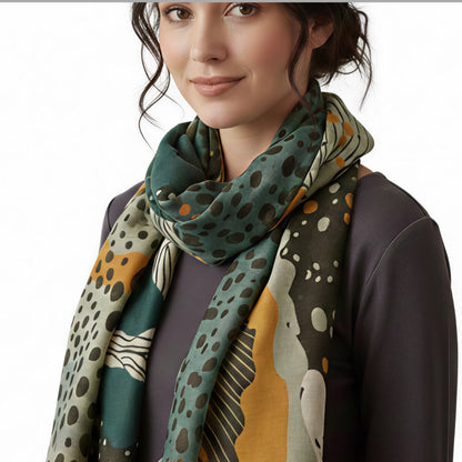 Sage Green Rust Scarf