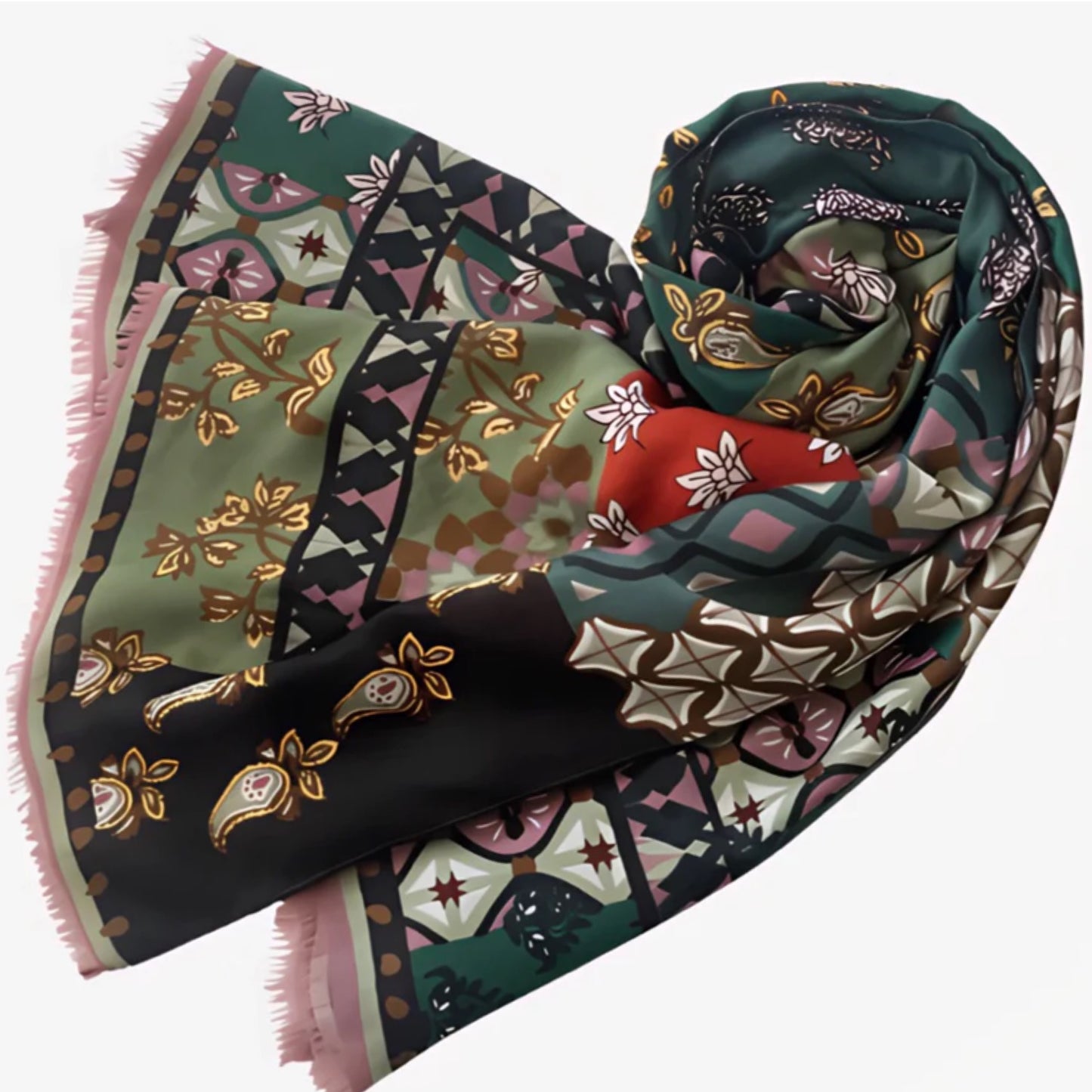 Green Bohemian Scarf