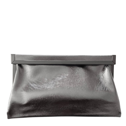 Freya Silver Metallic Oversized Clutch