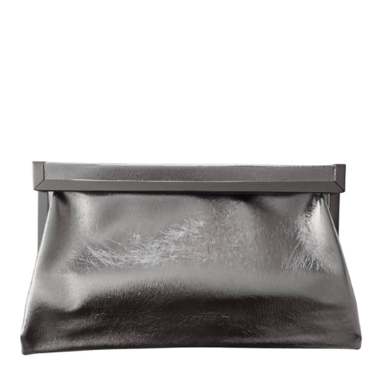 Freya Silver Metallic Oversized Clutch