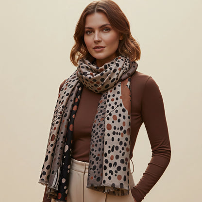 Grey Brown Spots Scarf