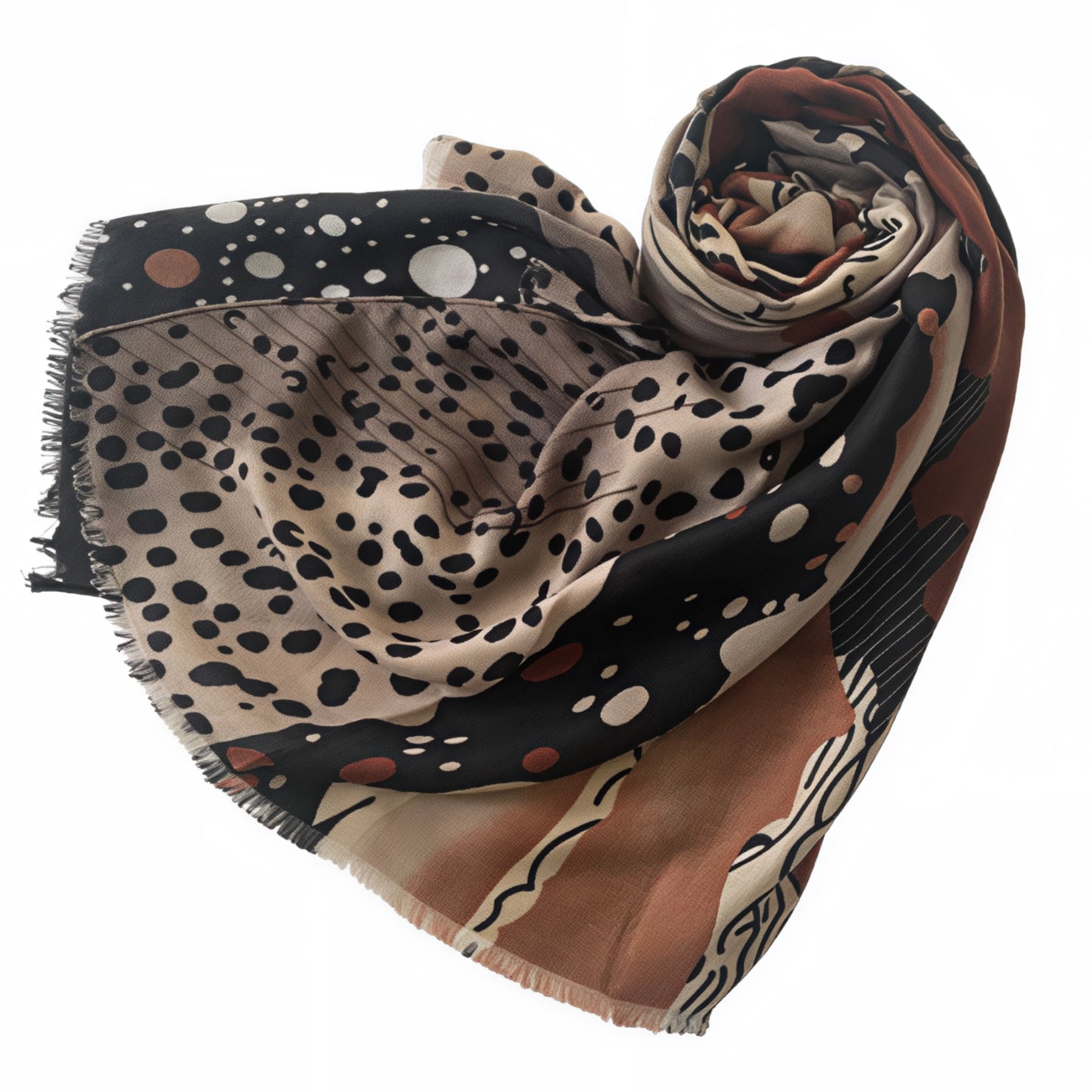 Grey Brown Spots Scarf