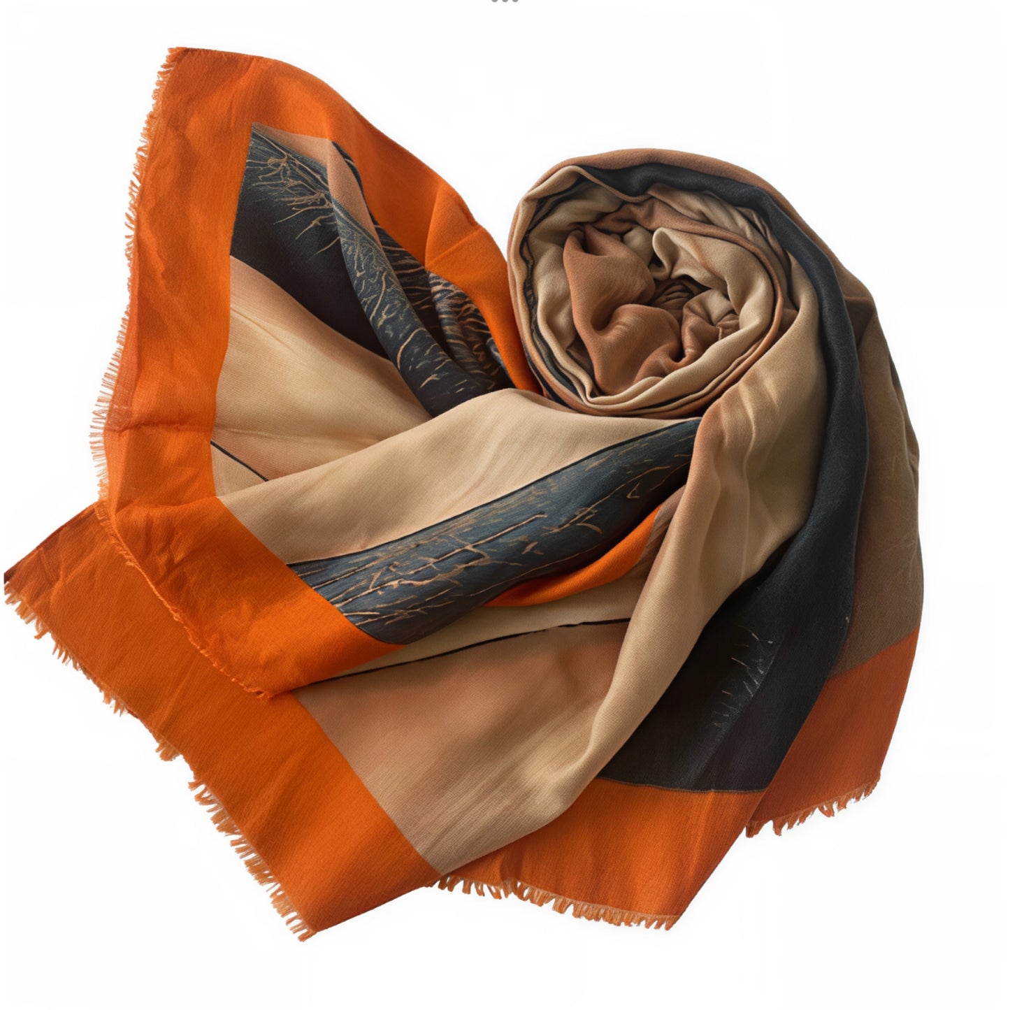Orange Marble Print Scarf