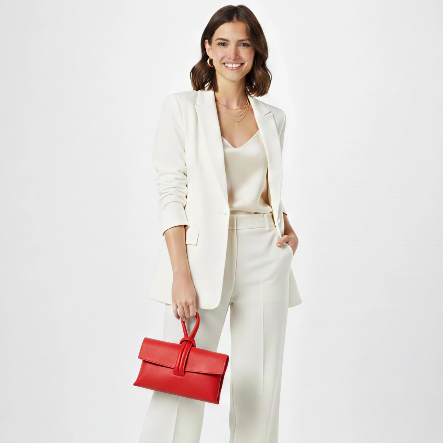 Zara - Loop Red  Leather Bag