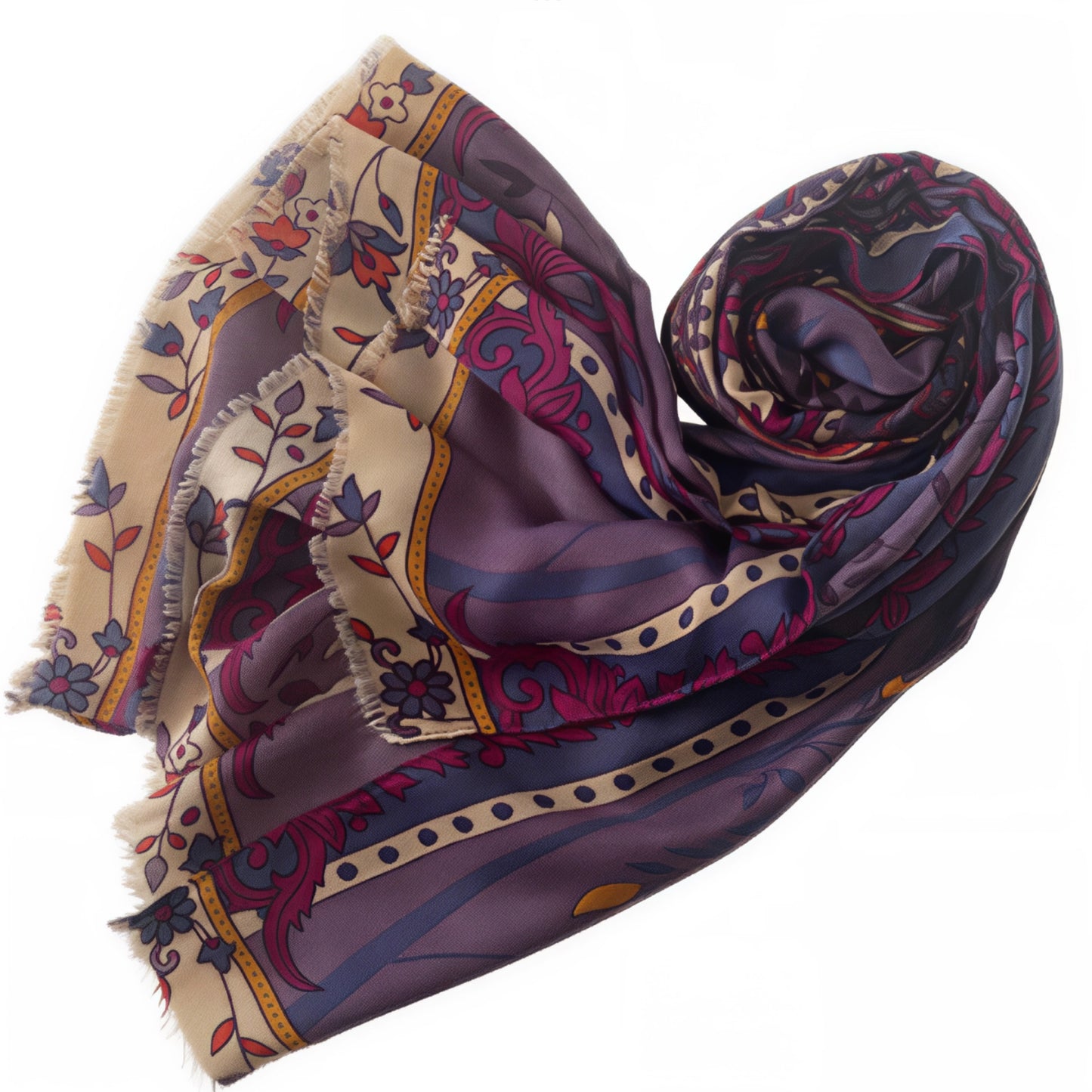 Purple Floral Artisan Scarf