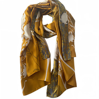 Botanical Silk-Satin Scarf