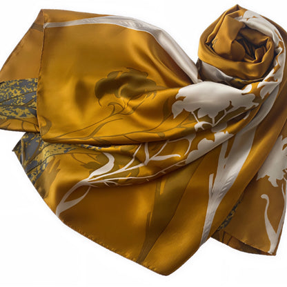 Botanical Silk-Satin Scarf