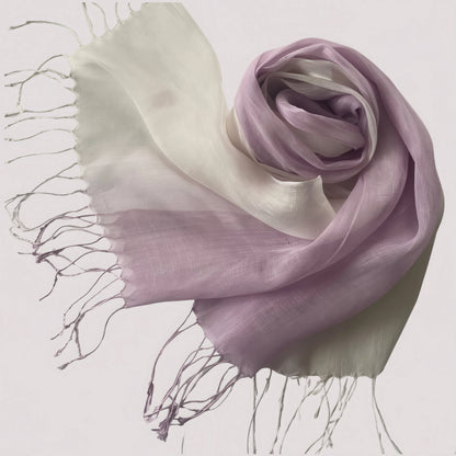 Lilac/White Linen Scarf