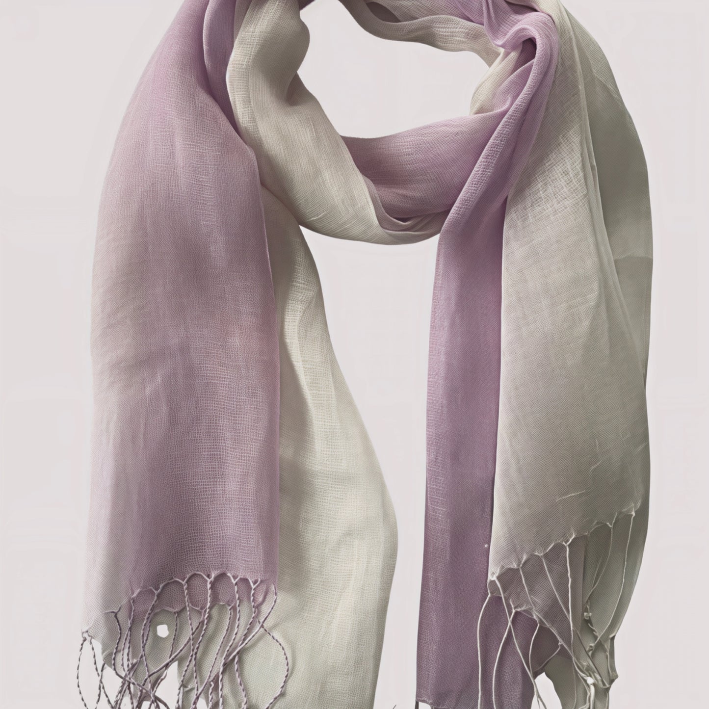 Lilac/White Linen Scarf