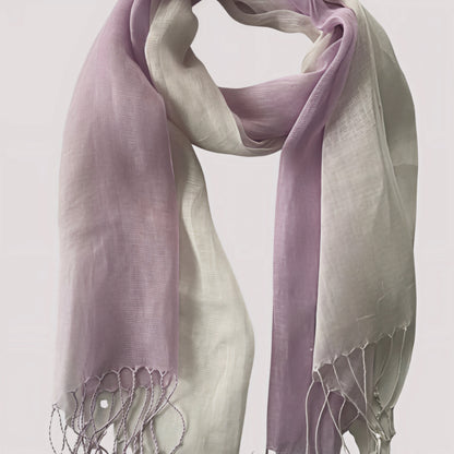 Lilac/White Linen Scarf