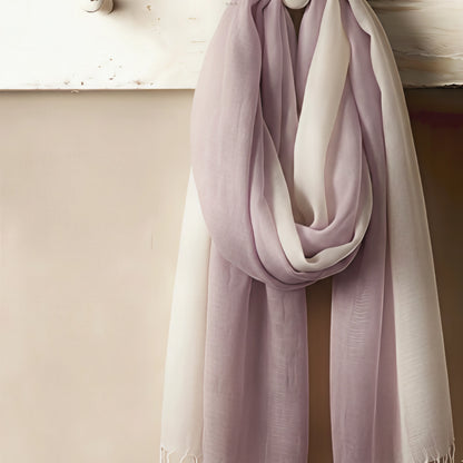 Lilac/White Linen Scarf