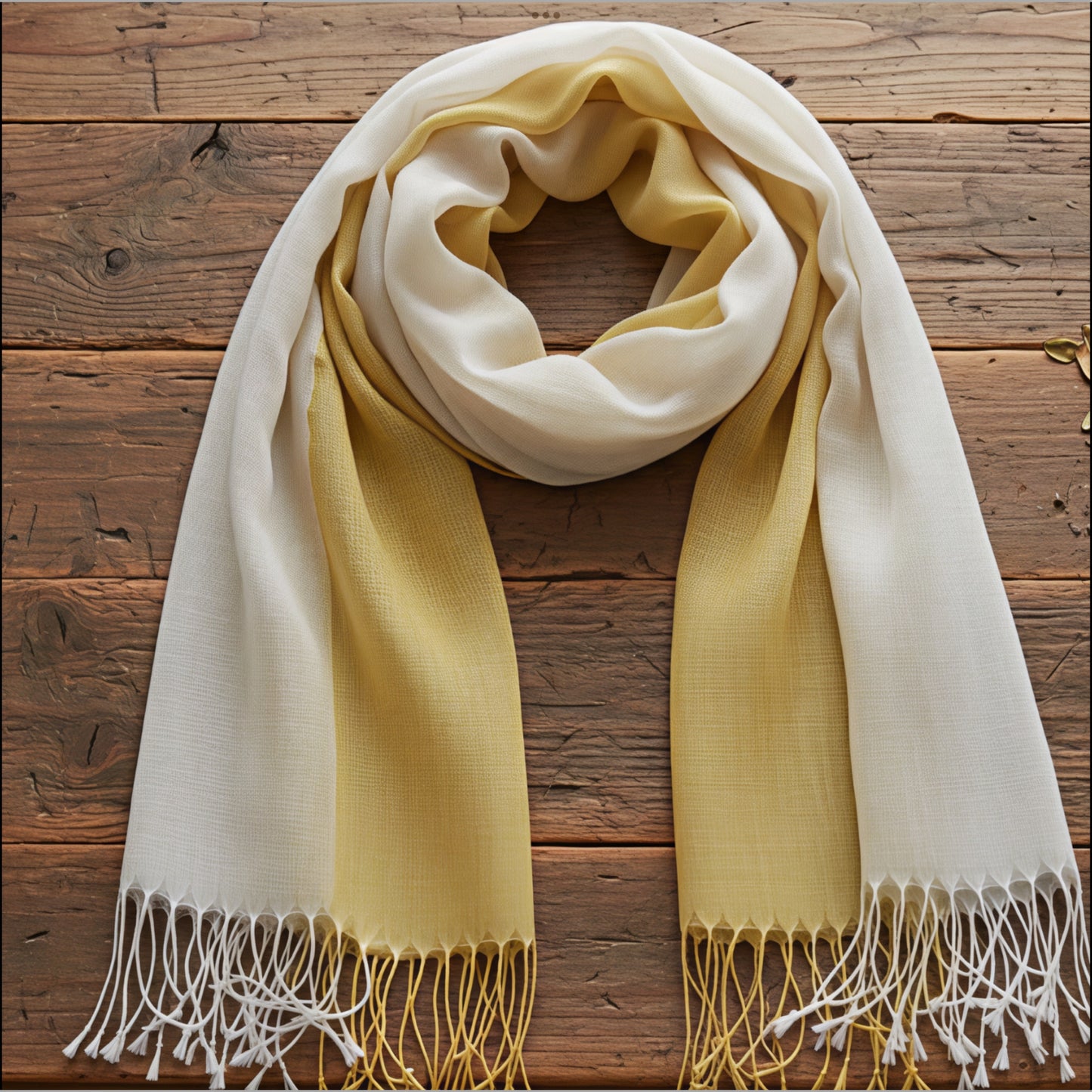 Yellow/White Linen Scarf