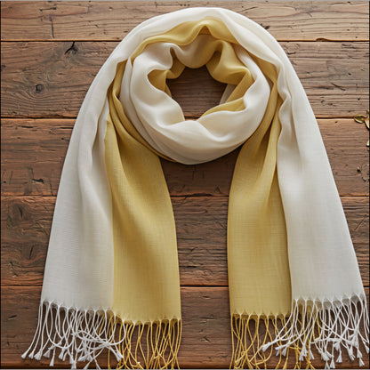 Yellow/White Linen Scarf