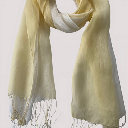 Yellow/White Linen Scarf