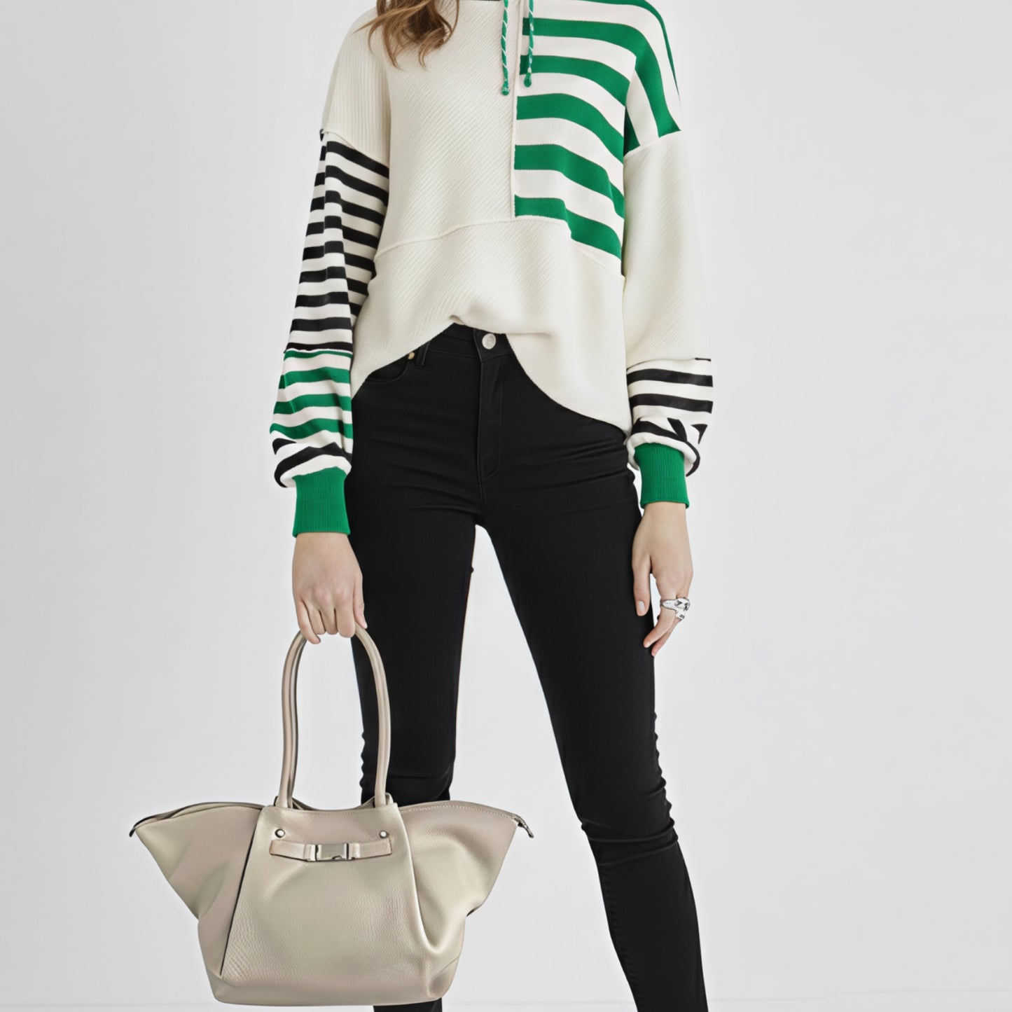 Rubi Creamy Beige Leather Tote Bag