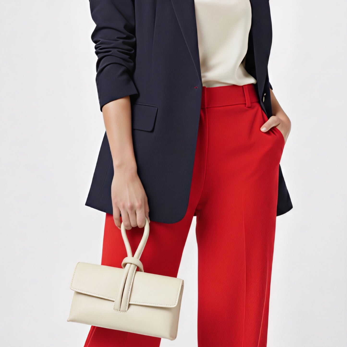 Zara - Loop Beige Leather Bag