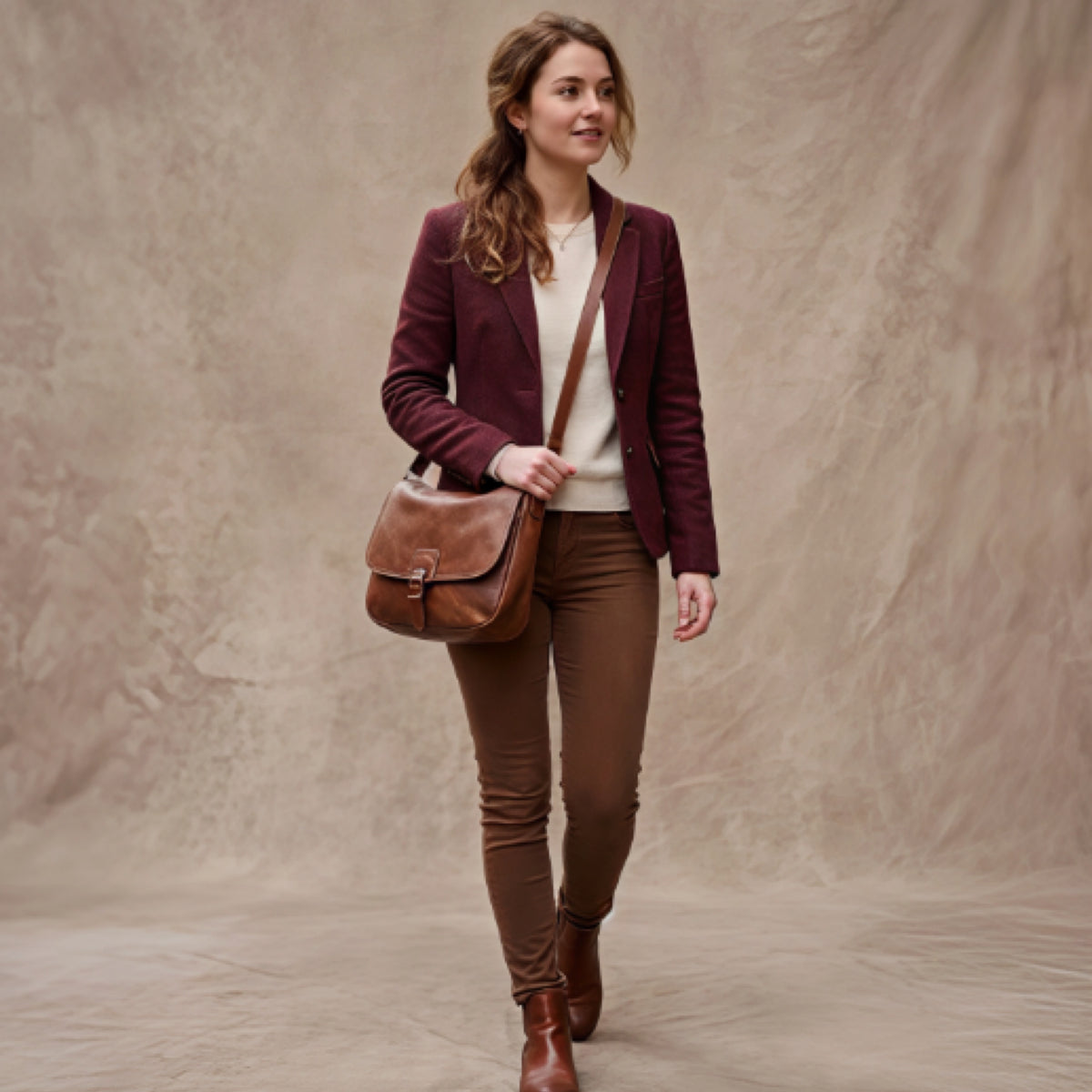 Vegan Brown Crossbody Bag