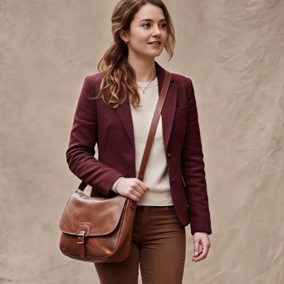 Vegan Brown Crossbody Bag