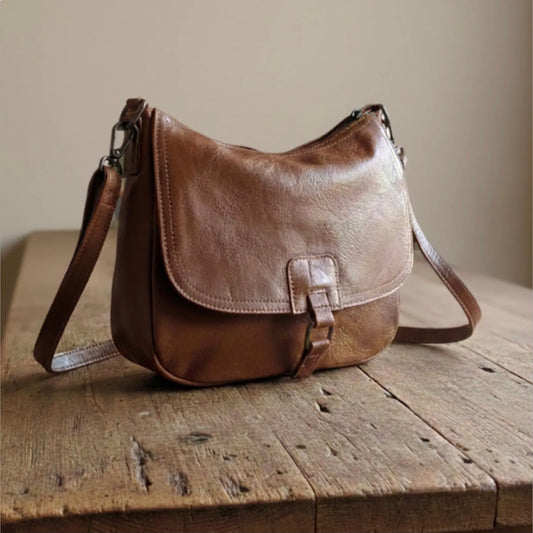 Vegan Brown Crossbody Bag