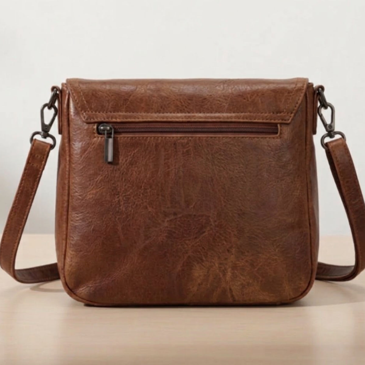 Vegan Brown Crossbody Bag