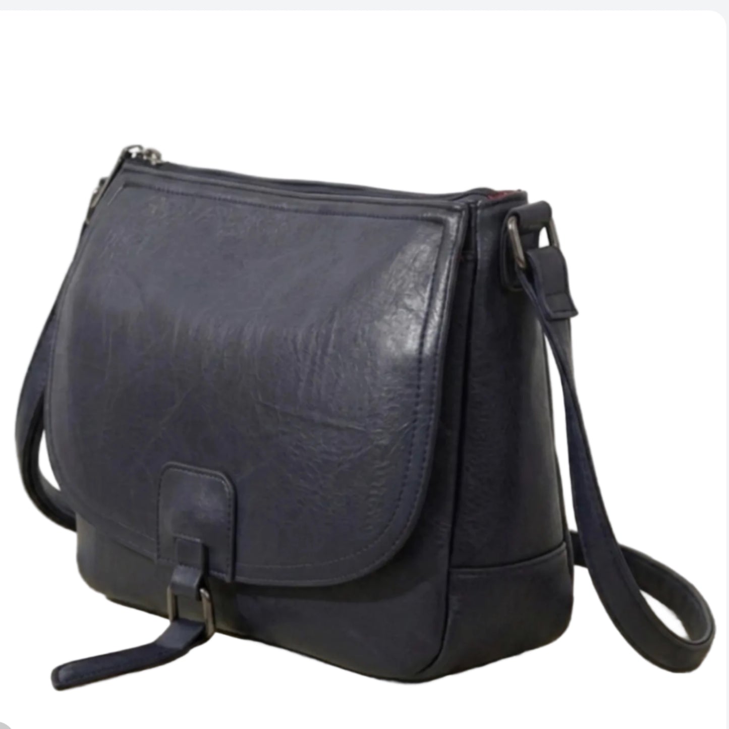 Vegan Navy Crossbody Bag