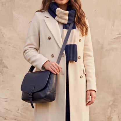 Vegan Navy Crossbody Bag