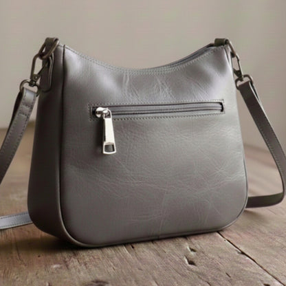 Vegan Grey Crossbody Bag