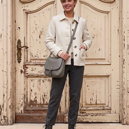 Vegan Grey Crossbody Bag
