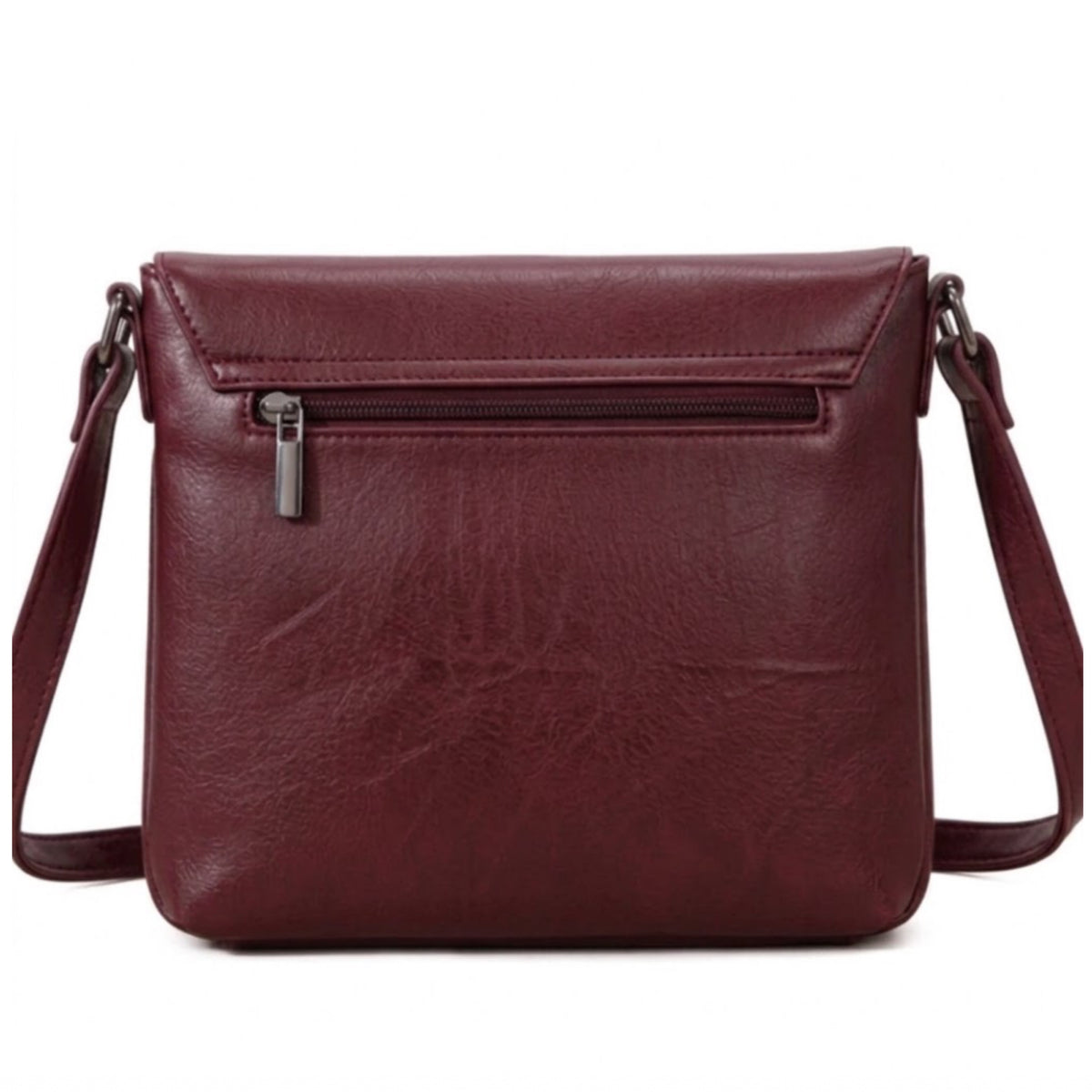Vegan Burgundy Crossbody Bag