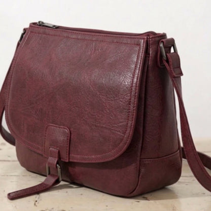 Vegan Burgundy Crossbody Bag