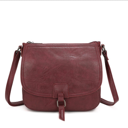 Vegan Burgundy Crossbody Bag