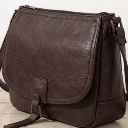 Vegan Dark Brown Crossbody Bag