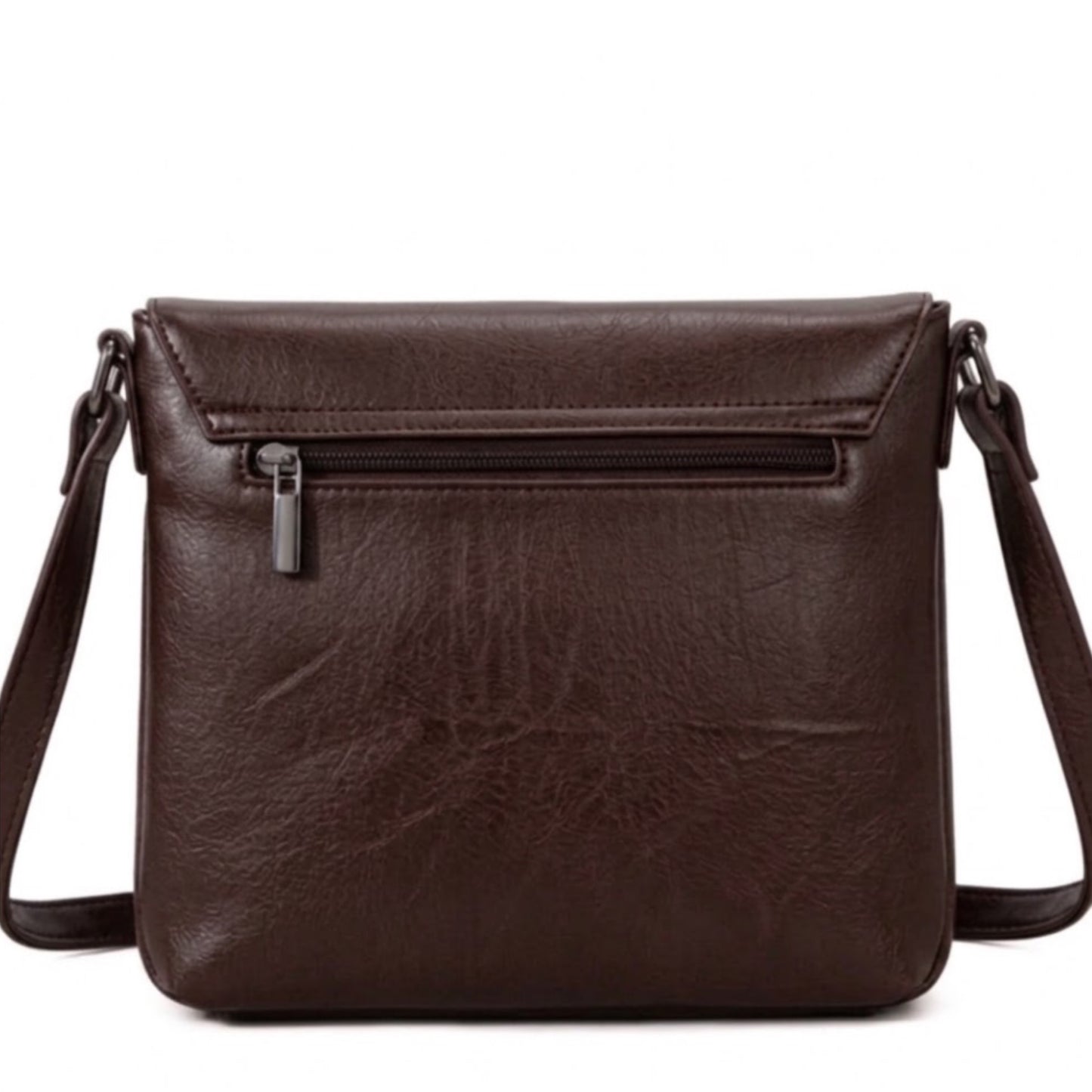 Vegan Dark Brown Crossbody Bag