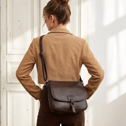 Vegan Dark Brown Crossbody Bag
