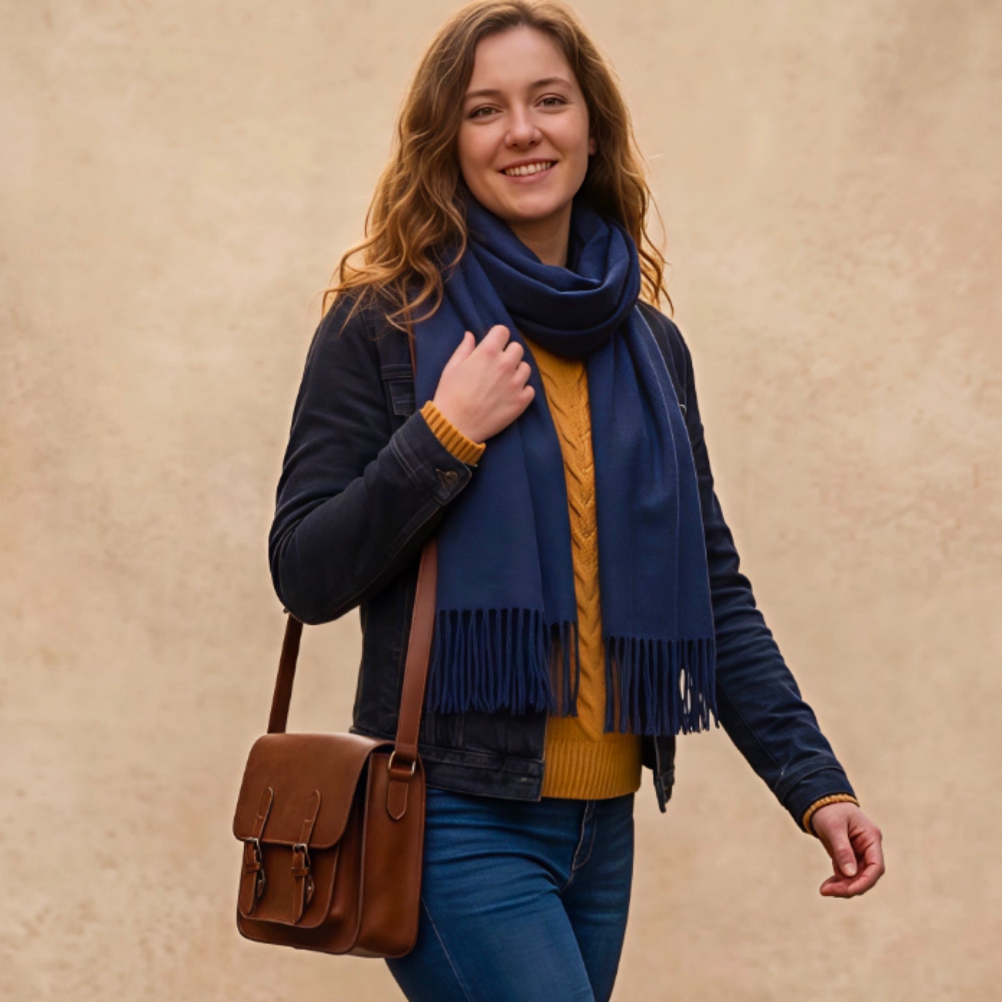 Navy Blue Winter Scarf